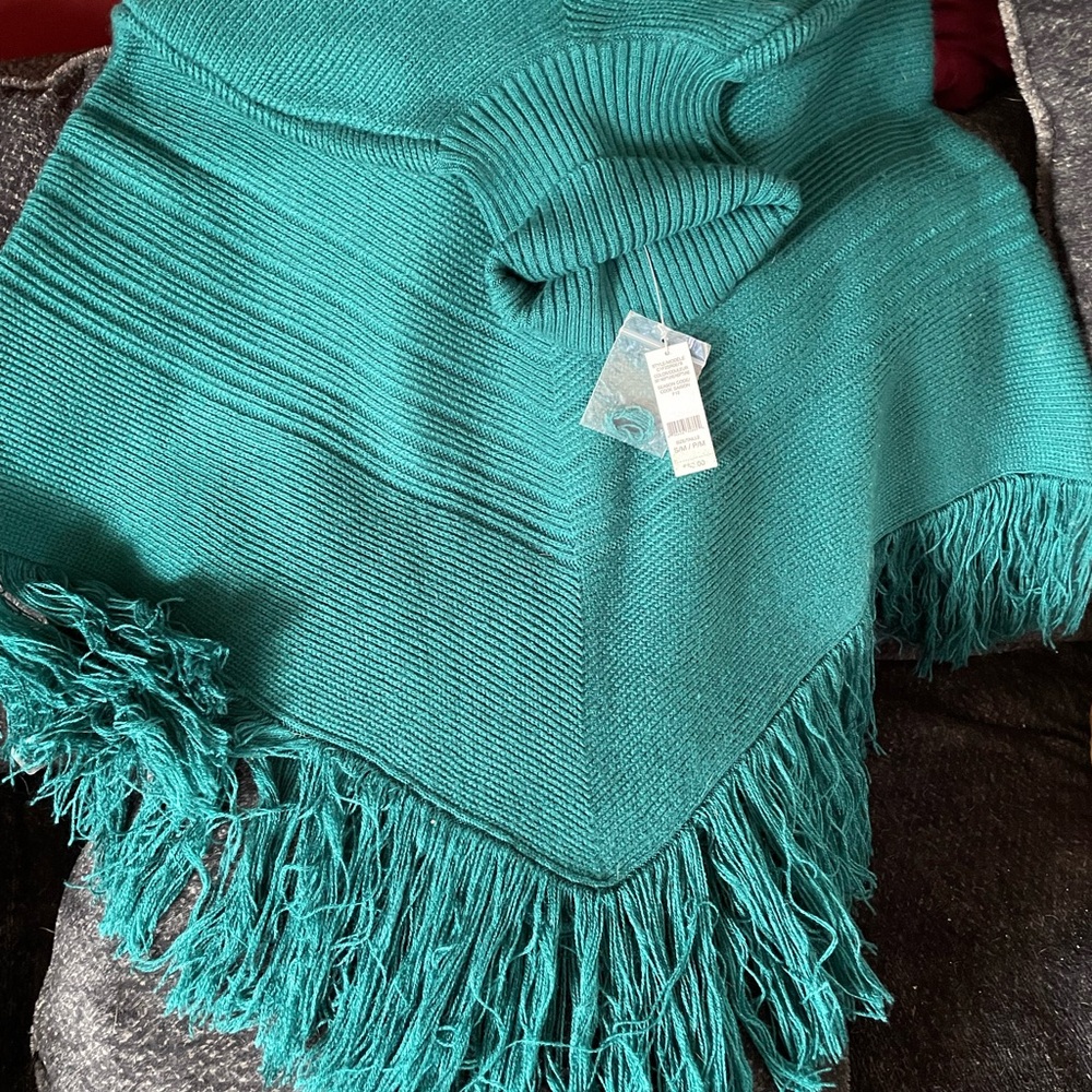 Lord & Taylor Teal Poncho